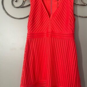J. Crew Red Sleeveless V-Neck Fit & Flare Mini Dress